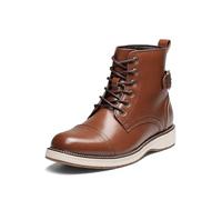 Bruno Marc Men's Motorcycle Biker Boots,Brown,12