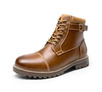 Bruno Marc Men's Motorcycle Biker Boots | Leather Lace Up Work Classic Combat Military Dress Motor