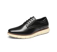 Bruno Marc Men's Oxford Dress Shoes, Soft Wrinkle-Resistant PU Leather, Comfortable Arch Support, Lightweight EVA Outsole, Ultra-Lightweight, Daily Wear, Size 12,Black,GRANDPLAIN