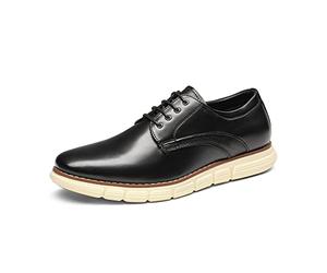 Bruno Marc Men's Oxford Dress Shoes, Soft Wrinkle-Resistant PU Leather, Comfortable Arch Support, Lightweight EVA Outsole, Ultra-Lightweight, Daily Wear, Size 8.5,Black,GRANDPLAIN