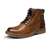 Bruno Marc Men's Work & Motorcycle Boots, Classic Riding Hiking Walking Short Ankle Lace Up Shoes for Boy,Size 8,Brown,SBBO2215M-E