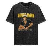 Bruno Mars 24K Gold World Tour Unisex T-Shirt Printed Tee Graphic Top Men Black Shirt XXL