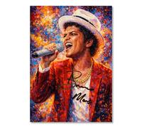 Bruno Mars Art Styled Signed Poster Print - Limited Edition Autograph Fan Gift, Collectible Memorabilia Wall Art Merchandise (A3 Unframed)