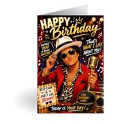 Bruno Mars Inspired Birthday Card with Envelope - A5 Size, Premium Quality Card for Fans