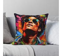 Bruno Mars Singer Square Pillowcase Polyester Linen Velvet Creative Zip Decor Throw Pillow Case Car Cushion Cover