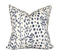 Brunschwig And Fils Les Throw Pillow Cover Touch In Blue Pillow Cover Rustic Linen Fabric Cushion Case 18X18 Inch Farmhouse Decor For Sofa Couch Living Room Bedroom
