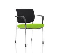 Brunswick Deluxe With Arms Chrome Frame Black Fabric Back Bespoke Colour Seat Myrrh Green