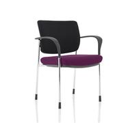 Brunswick Deluxe Black Fabric Back Chrome Frame Bespoke Colour Seat Tansy Purple