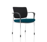 Brunswick Deluxe With Arms Chrome Frame Black Fabric Back Bespoke Colour Seat Maringa Teal