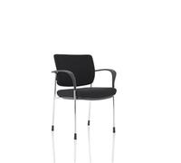 Brunswick Deluxe Black Fabric Back Chrome Frame With Arms