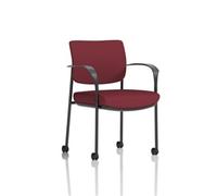 Brunswick Deluxe Black Frame Back Seat Chilli With Arms/Castors