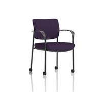 Brunswick Deluxe Black Frame Back Seat Purple With Arms/Castors