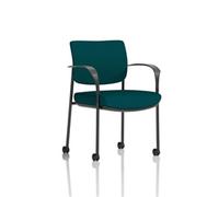Brunswick Deluxe Black Frame Back Seat Teal With Arms/Castors