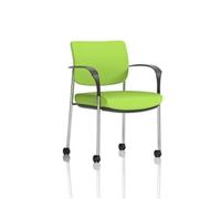 Brunswick Deluxe Chrome Frame Back Seat Green With Arms/Castors