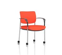 Brunswick Deluxe Chrome Frame Back Seat Orange With Arms/Castors