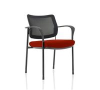 Brunswick Deluxe Mesh Back Black Frame Bespoke Seat Chilli With Arms