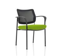 Brunswick Deluxe Mesh Back Black Frame Bespoke Colour Seat Myrrh Green with Arms