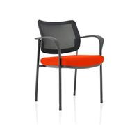 Brunswick Deluxe Mesh Back Black Frame Bespoke Colour Seat Tabasco Orange with A