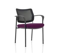 Brunswick Deluxe Mesh Back Black Frame Bespoke Seat Purple With Arms