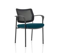 Brunswick Deluxe Mesh Back Black Frame Bespoke Colour Seat Maringa Teal with Arm