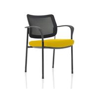 Brunswick Deluxe Mesh Back Black Frame Bespoke Seat Yellow With Arms