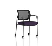 Brunswick Deluxe Mesh Back Black Frame Seat Purple With Arms/Castors