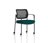 Brunswick Deluxe Mesh Back Black Frame Seat Teal With Arms/Castors