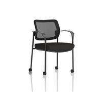 Brunswick Deluxe With Arms Black Frame With Castors Mesh Back Black Seat