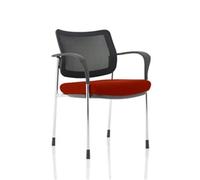 Brunswick Deluxe Mesh Back Chrome Frame Bespoke Seat Chilli With Arms