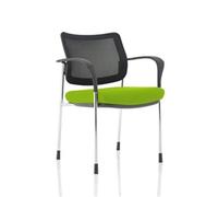 Brunswick Deluxe Mesh Back Chrome Frame Bespoke Seat Green With Arms