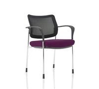 Brunswick Deluxe Mesh Back Chrome Frame Bespoke Seat Purple With Arms