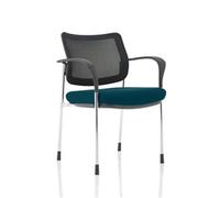 Brunswick Deluxe With Arms Chrome Frame Mesh Back Bespoke Colour Seat Maringa Teal