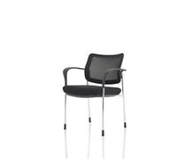 Brunswick Deluxe With Arms Chrome Frame Mesh Back Black Seat