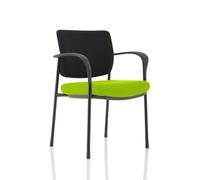 Brunswick Deluxe Black Fabric Back Black Frame Bespoke Colour Seat Myrrh Green w
