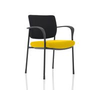 Brunswick Deluxe Black Fabric Back Black Frame Senna Yellow With Arms