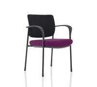 Brunswick Deluxe Black Fabric Back Black Frame Bespoke Colour Seat Tansy Purple