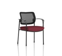 Brunswick Deluxe With Arms Black Frame Mesh Back Bespoke Colour Seat Ginseng Chilli