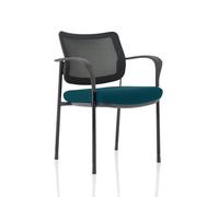 Brunswick Deluxe Mesh Back Black Frame Bespoke Colour Seat Maringa Teal with Arm