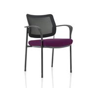 Brunswick Deluxe Mesh Back Black Frame Bespoke Seat Purple With Arms