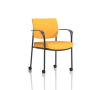 Brunswick Deluxe With Arms Black Frame With Castors Bespoke Colour Back And Seat Senna Yellow