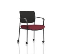 Brunswick Deluxe With Arms Black Frame With Castors Black Fabric Back Bespoke Colour Seat Ginseng Chilli