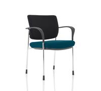 Brunswick Deluxe Black Fabric Back Chrome Frame Bespoke Colour Seat Maringa Teal