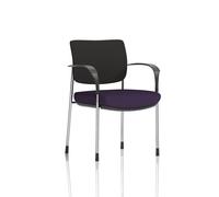 Brunswick Deluxe With Arms Chrome Frame Black Fabric Back Bespoke Colour Seat Tansy Purple