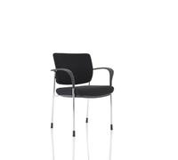 Brunswick Deluxe Black Fabric Back Chrome Frame With Arms
