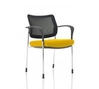 Brunswick Deluxe With Arms Chrome Frame Mesh Back Bespoke Colour Seat Senna Yellow