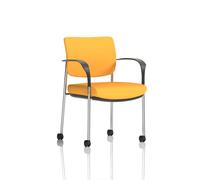 Brunswick Deluxe With Arms Chrome Frame With Castors Bespoke Colour Back And Seat Senna Yellow