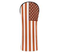 Brunt Orange American Us Flag Pattern Golf Club Covers PU Leather Golf Headcovers for Wood