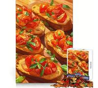 Bruschetta with Tomatoes And Basil 1000 Piece Jigsaws for Adults Puzzle Boost Memory Leisure Escape Quality Cut Heartfelt Gift (38x26cm)