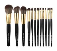BRUSH ARTIST 12 PCs Premium Synthetic Black Makeup Brush Set Face Powder Brush, Contour Brush, Blush Brush, Eyeshadow Brush, Eyebrow Brush, Concealer Brush,Travel Size