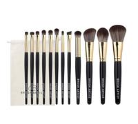 BRUSH ARTIST Black Golden Makeup Brush Set of 12PCs with Cotton Bag Face Powder Brush, Contour Brush, Blush Brush, Eyeshadow Brush, Eyebrow Brush, Concealer Brush,Premium Synthetic fiber, Travel Size
